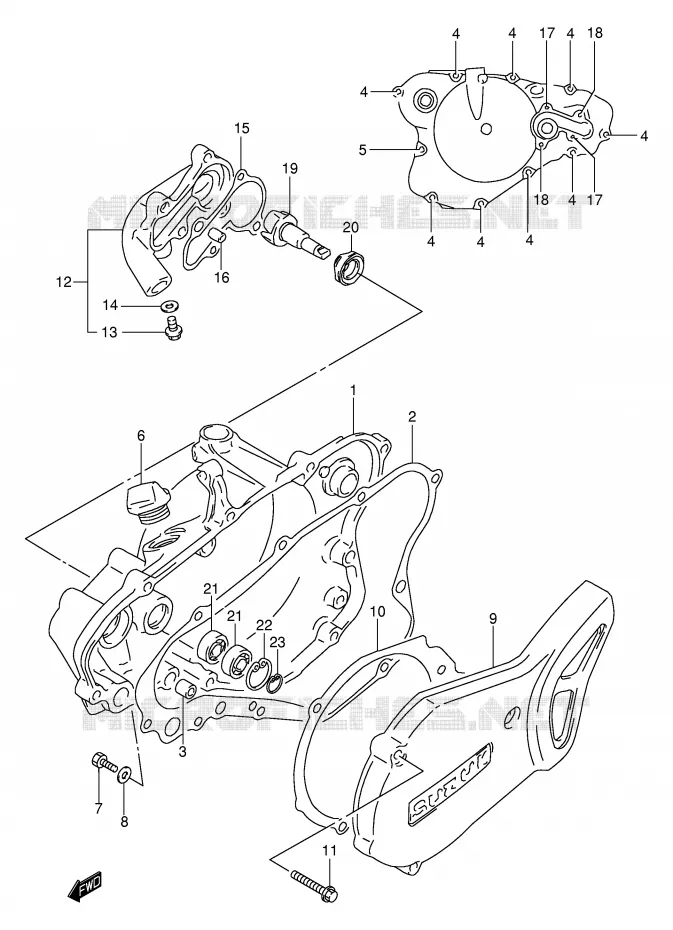 WATER POMPHUIS Suzuki MOTO 80 RM 2000  RM80XY(P2)
