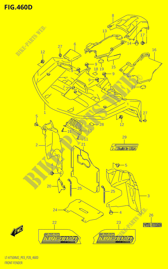FRONT FENDER (LT A750XP:M2:P03) voor Suzuki KINGQUAD 750 2022
