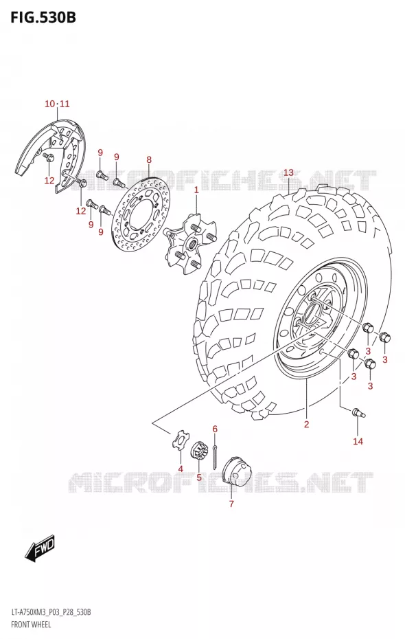 VOORWIEL (LT-A750XP) Suzuki QUAD 750 KINGQUAD 2023  LT-A750X M3 (P03 / P28 /P33)