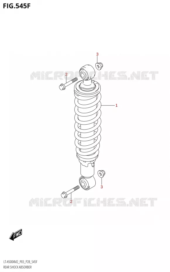ACHTER SCHOKDEMPER (LT-A500XP:M2:P33) Suzuki QUAD 500 KINGQUAD 2022  LT-A500X M2 (P03,P28,P33)