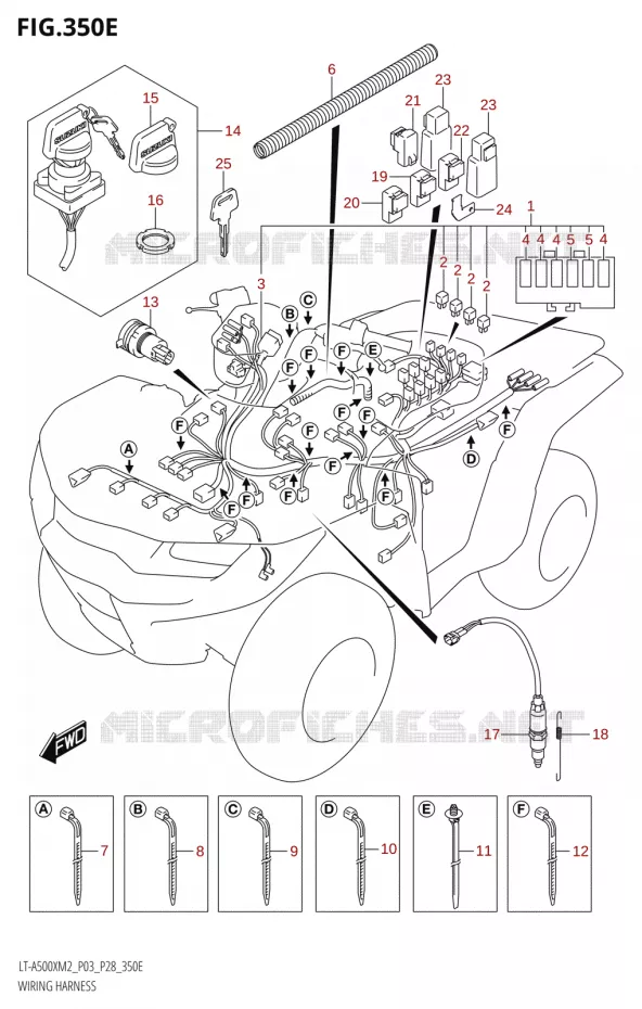 BEDRADING (LT-A500XP:M2:P28) Suzuki QUAD 500 KINGQUAD 2022  LT-A500X M2 (P03,P28,P33)