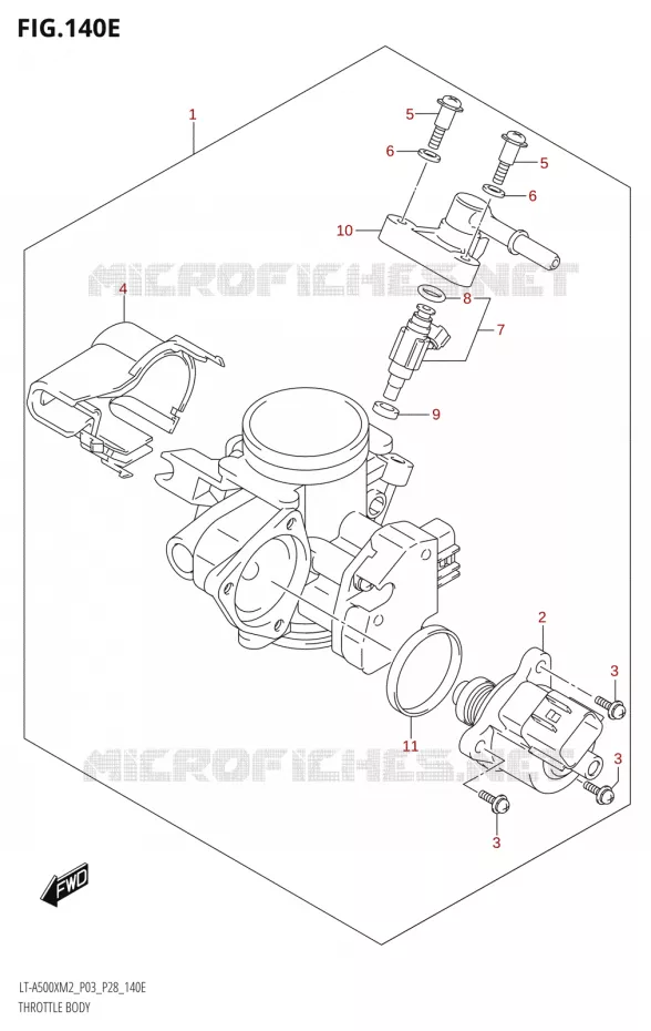 GASKLEPHUIS (LT-A500XP:M2:P28) Suzuki QUAD 500 KINGQUAD 2022  LT-A500X M2 (P03,P28,P33)