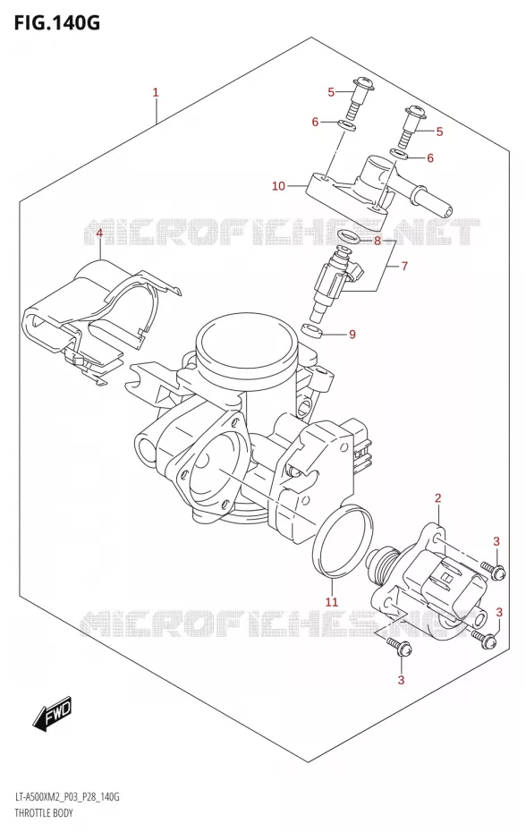 GASKLEPHUIS (LT-A500XPZ:M2:P03) Suzuki QUAD 500 KINGQUAD 2022  LT-A500X M2 (P03,P28,P33)