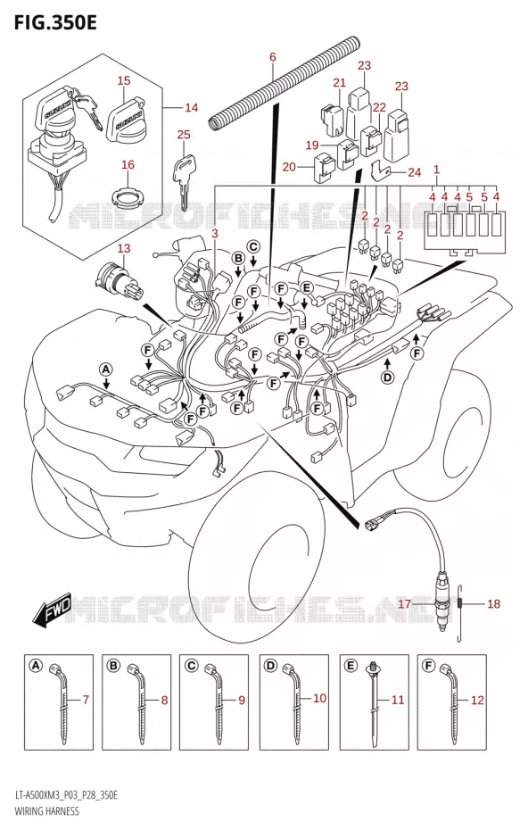 BEDRADING (LT-A500XP:M3:P28) Suzuki QUAD 500 KINGQUAD 2023  LT-A500X M3 (P03,P28,P33)