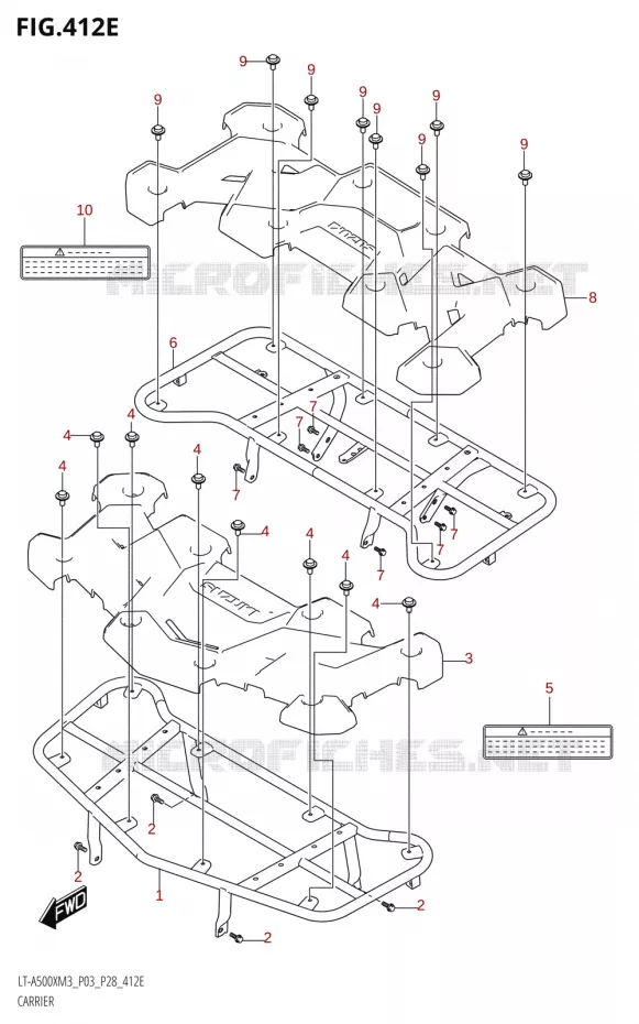 CARRIER (LT-A500XP:M3:P28) Suzuki QUAD 500 KINGQUAD 2023  LT-A500X M3 (P03,P28,P33)