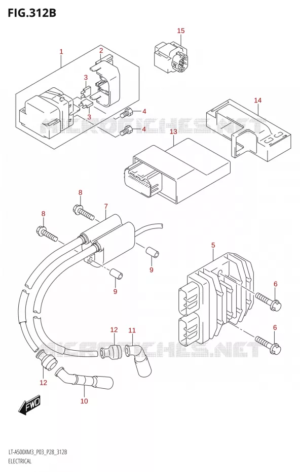 ELEKTRISCH (LT-A500X:M3:P28) Suzuki QUAD 500 KINGQUAD 2023  LT-A500X M3 (P03,P28,P33)