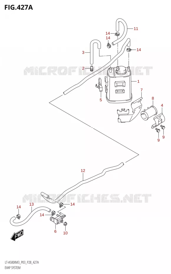FUEL EVAP SYSTEM (LT-A500X:M3:P33) Suzuki QUAD 500 KINGQUAD 2023  LT-A500X M3 (P03,P28,P33)