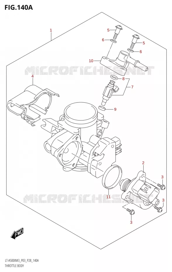 GASKLEPHUIS (LT-A500X:M3:P03) Suzuki QUAD 500 KINGQUAD 2023  LT-A500X M3 (P03,P28,P33)