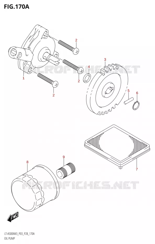 OLIEPOMP Suzuki QUAD 500 KINGQUAD 2023  LT-A500X M3 (P03,P28,P33)