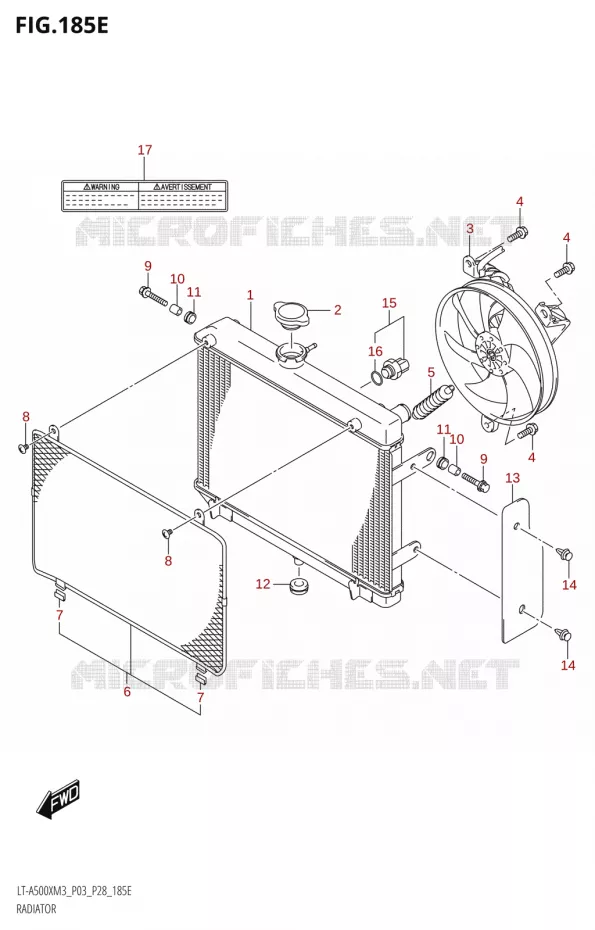 RADIATOR (LT-A500XP:M3:P28) Suzuki QUAD 500 KINGQUAD 2023  LT-A500X M3 (P03,P28,P33)