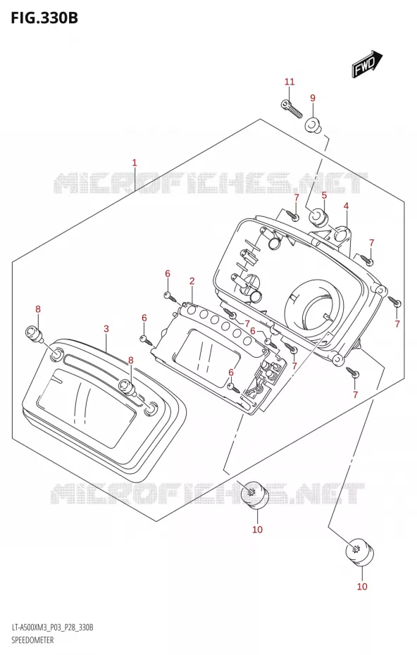 SNELHEIDSMETER (LT-A500X:M3:P28) Suzuki QUAD 500 KINGQUAD 2023  LT-A500X M3 (P03,P28,P33)