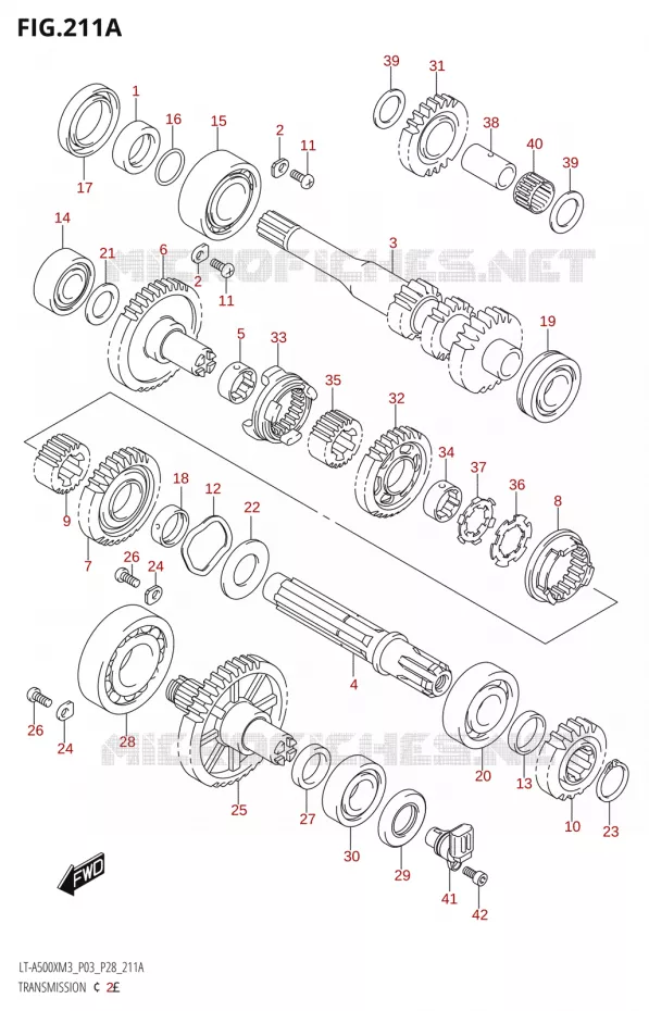 TRANSMISSION (2) Suzuki QUAD 500 KINGQUAD 2023  LT-A500X M3 (P03,P28,P33)