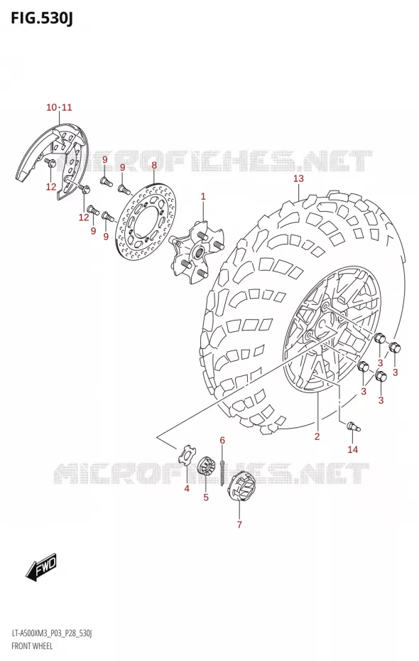 VOORWIEL (LT-A500XPZ:M3:P33) Suzuki QUAD 500 KINGQUAD 2023  LT-A500X M3 (P03,P28,P33)