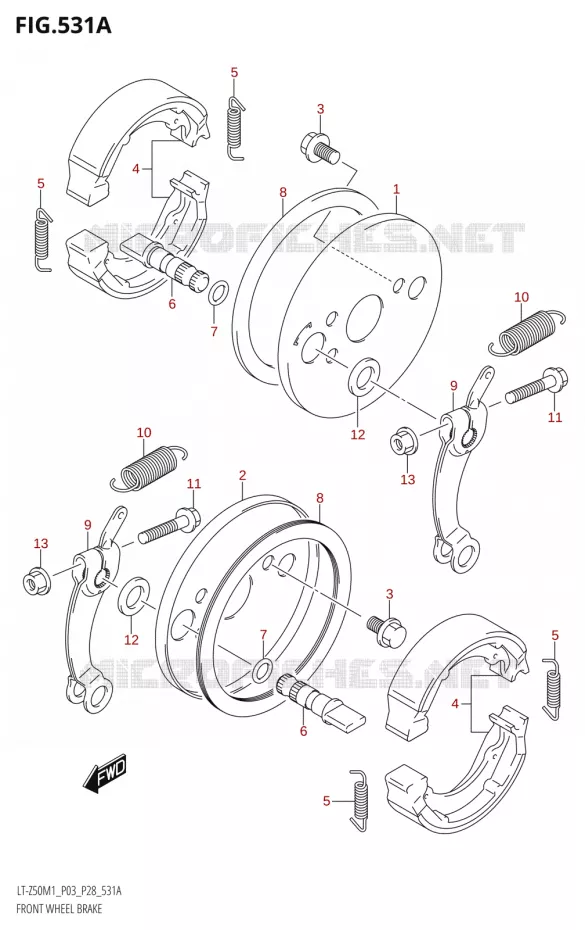 VOOR REM Suzuki QUAD 50 QUADSPORT 2021  LT-Z50 M1 (P03 / P28)
