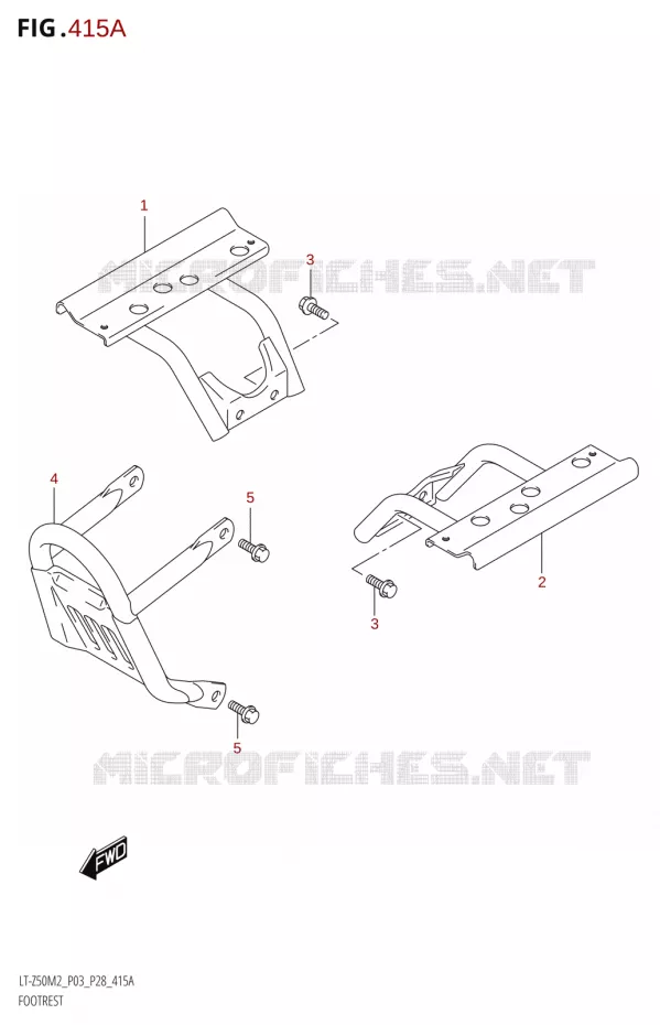 FOOTREST Suzuki QUAD 50 QUADSPORT 2022  LT-Z50 M2 (P03 / P28)