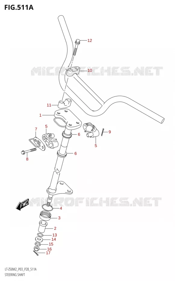 STUURKOLOM Suzuki QUAD 50 QUADSPORT 2022  LT-Z50 M2 (P03 / P28)