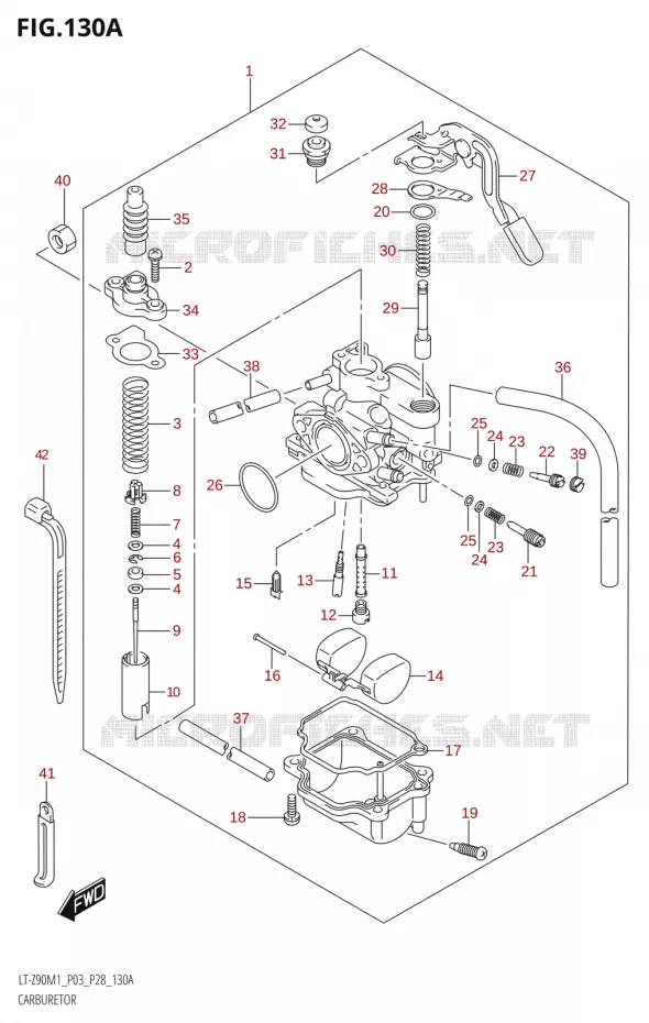 CARBURATOR Suzuki QUAD 90 QUADSPORT 2021  LT-Z90 M1 (P03,P28)