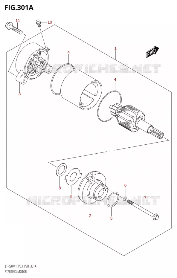 STARTMOTOR Suzuki QUAD 90 QUADSPORT 2021  LT-Z90 M1 (P03,P28)
