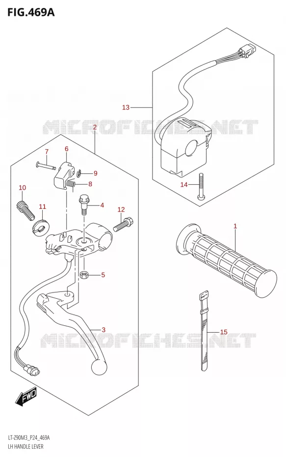 KOPPELINGSHEVEL - HEVELGRIP Suzuki QUAD 90 QUADSPORT 2023  LT-Z90 M3 (P03,P28)