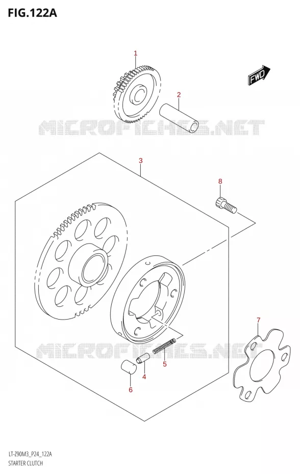 STARTMOTOR KOPPELINGS Suzuki QUAD 90 QUADSPORT 2023  LT-Z90 M3 (P03,P28)