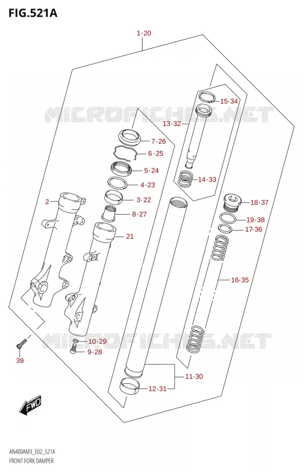 VOORVORK Suzuki SCOOTER 400 BURGMAN 2023  AN400A M3 (E02,E19)