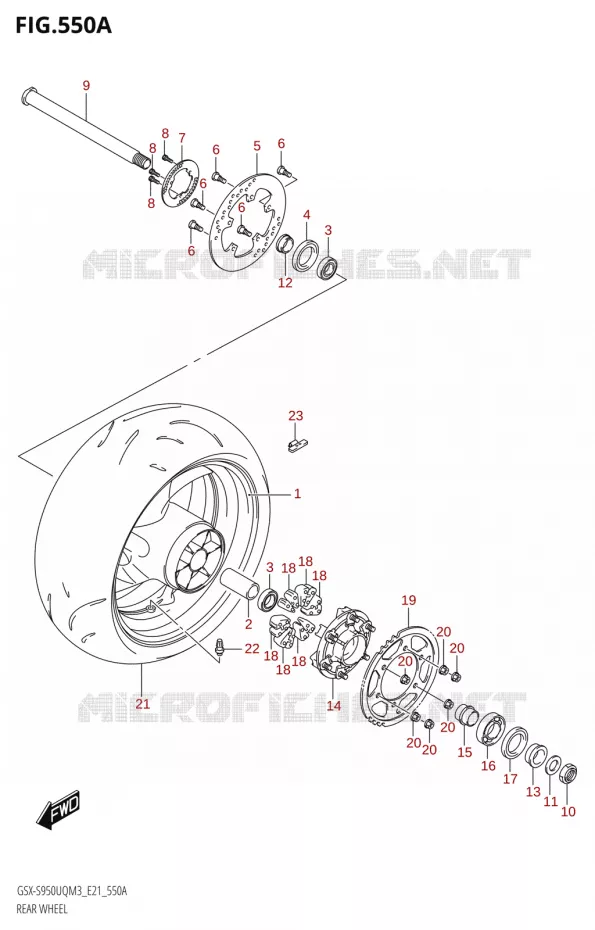 ACHTERWIEL Suzuki MOTO 950 GSX-S 2023  GSX-S950UQM3 (E21)