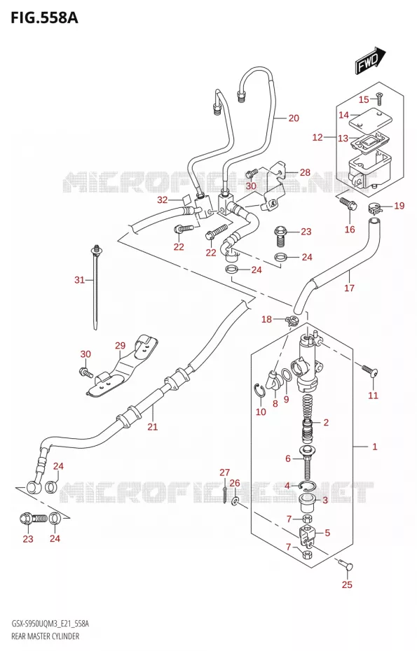 ACHTER hoofdremcilinder Suzuki MOTO 950 GSX-S 2023  GSX-S950WQM3 (E21)