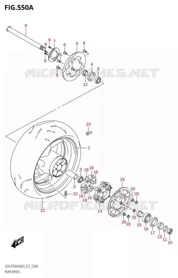ACHTERWIEL Suzuki MOTO 950 GSX-S 2023  GSX-S950WQM3 (E21)