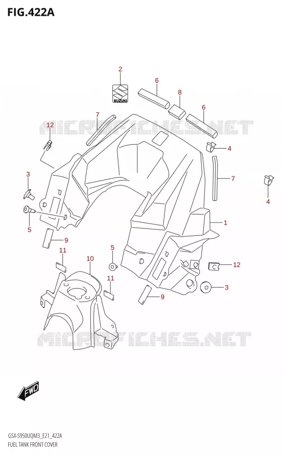 FUEL TANK VOORKLEP Suzuki MOTO 950 GSX-S 2023  GSX-S950WQM3 (E21)