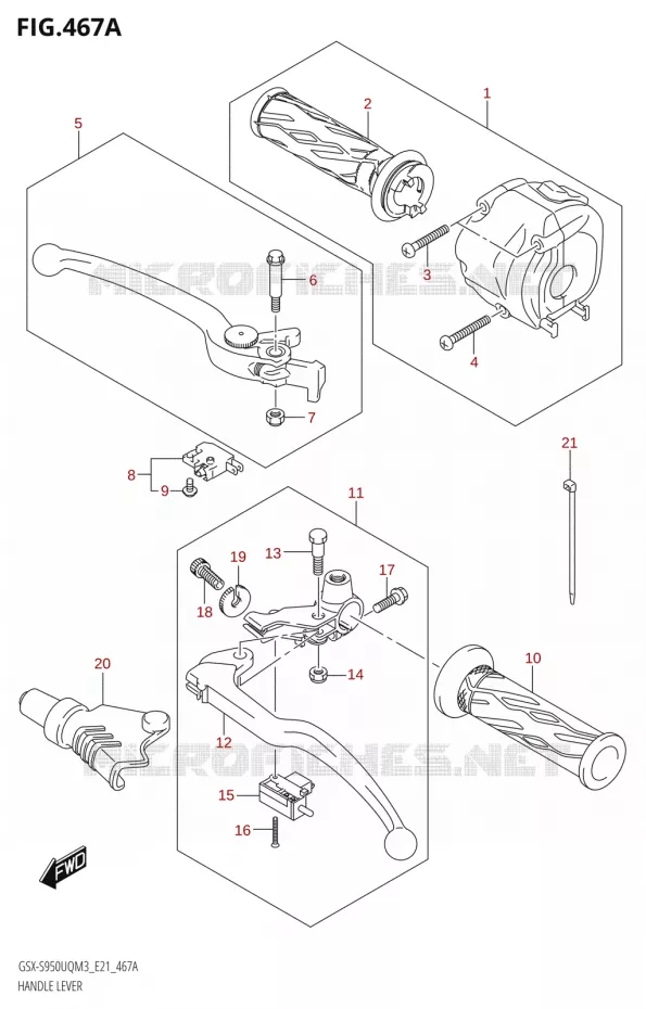 HEFBOMEN - HANDGRIPS Suzuki MOTO 950 GSX-S 2023  GSX-S950WQM3 (E21)