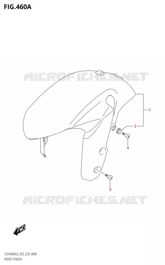 FRONT FENDER Suzuki MOTO 600 GSX-R 2018  GSX-R600 L8 (E03,E28,E33)