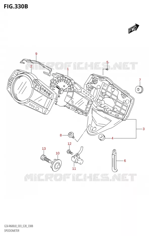 SNELHEIDSMETER (GSX-R600:L8:E28) Suzuki MOTO 600 GSX-R 2018  GSX-R600 L8 (E03,E28,E33)