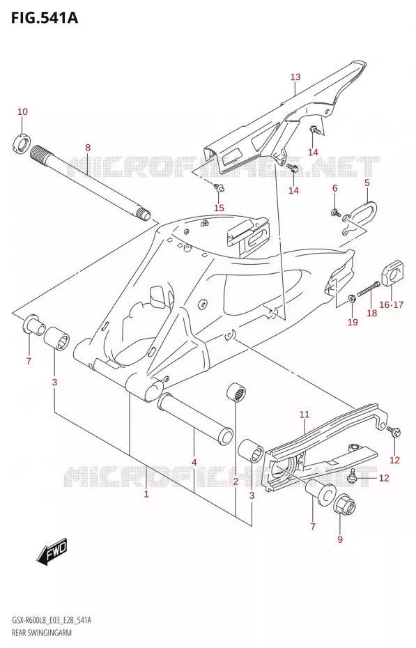 SWINGARM Suzuki MOTO 600 GSX-R 2018  GSX-R600 L8 (E03,E28,E33)