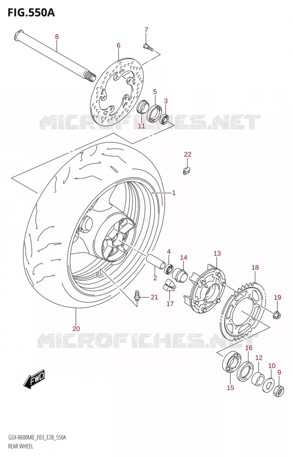 ACHTERWIEL Suzuki MOTO 600 GSX-R 2020  GSX-R600 M0 (E03,E28,E33)