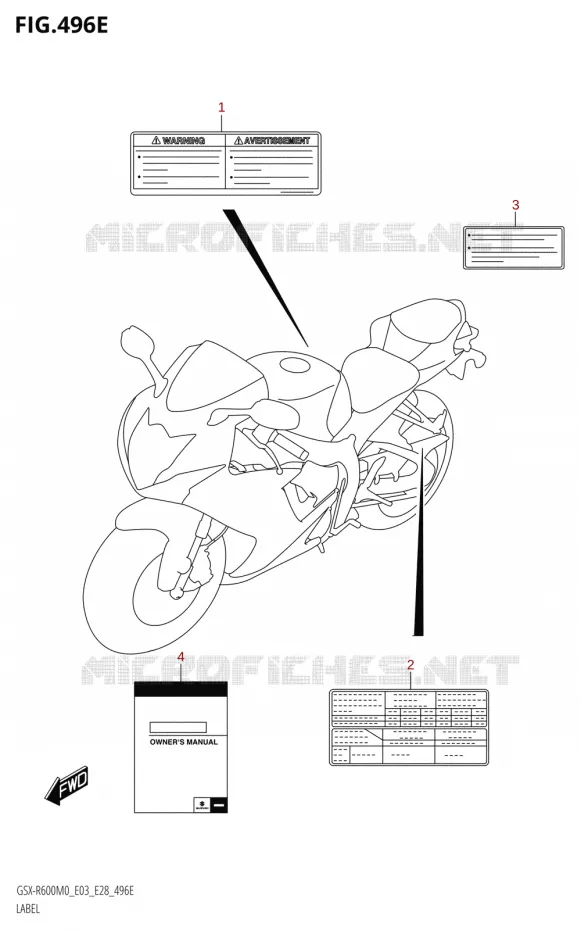 ETIKET (E28) Suzuki MOTO 600 GSX-R 2020  GSX-R600 M0 (E03,E28,E33)