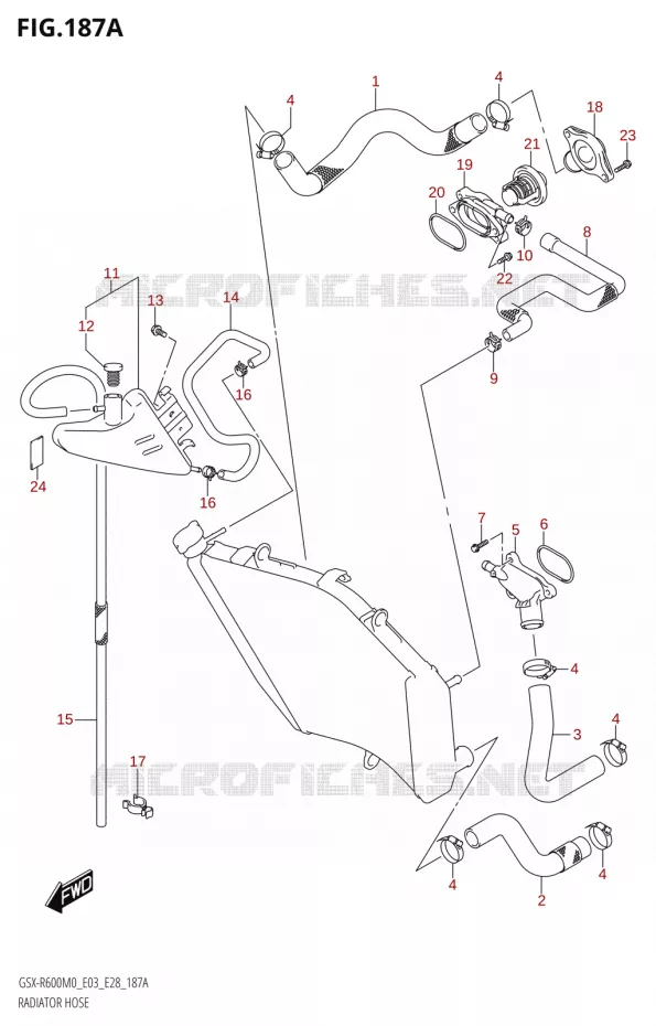 RADIATOR SLANG Suzuki MOTO 600 GSX-R 2020  GSX-R600 M0 (E03,E28,E33)