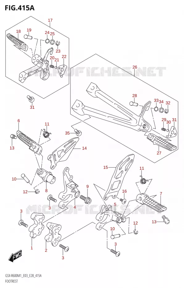 FOOTREST Suzuki MOTO 600 GSX-R 2021  GSX-R600 M1 (E03,E28,E33)