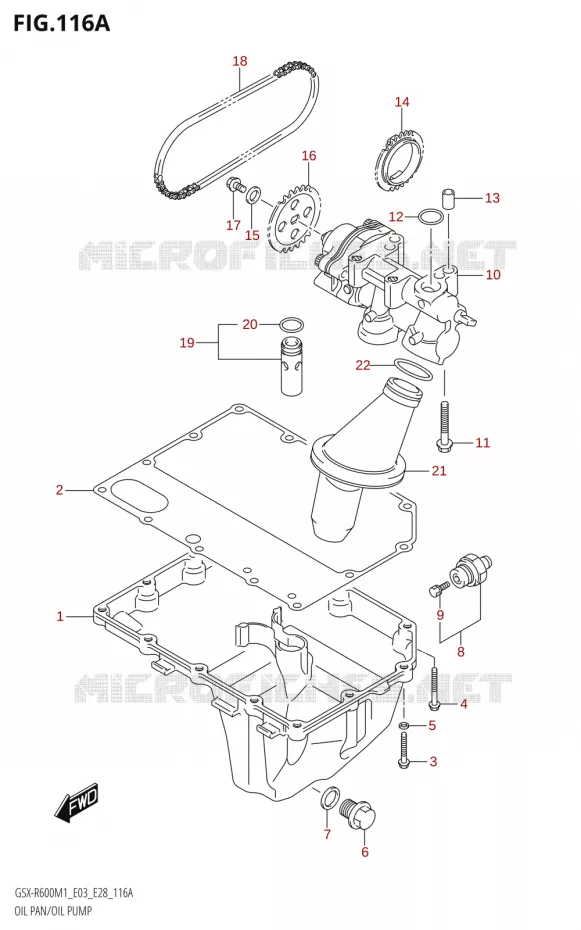 OLIEDEKSEL - OLIEPOMP Suzuki MOTO 600 GSX-R 2021  GSX-R600 M1 (E03,E28,E33)