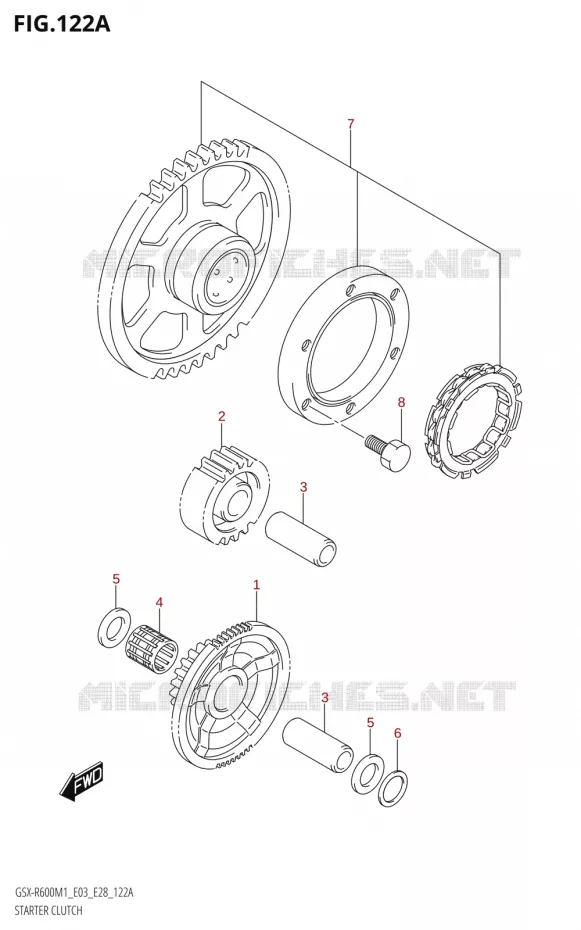 STARTMOTOR KOPPELINGS Suzuki MOTO 600 GSX-R 2021  GSX-R600 M1 (E03,E28,E33)
