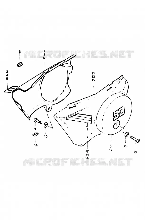 ACHTER KUIP  (MODELE Z) Suzuki MOTO 50 TS-ER 1982  TS50ERKDBZ(Z/D)
