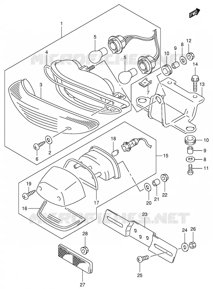 ACHTERLICHT Suzuki MOTO 650 SV 2000  SV650Y(E2)