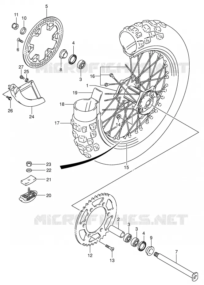ACHTERWIEL (MODELE K4) Suzuki MOTO 125 RM 2005  RM125K5(E3/E28)