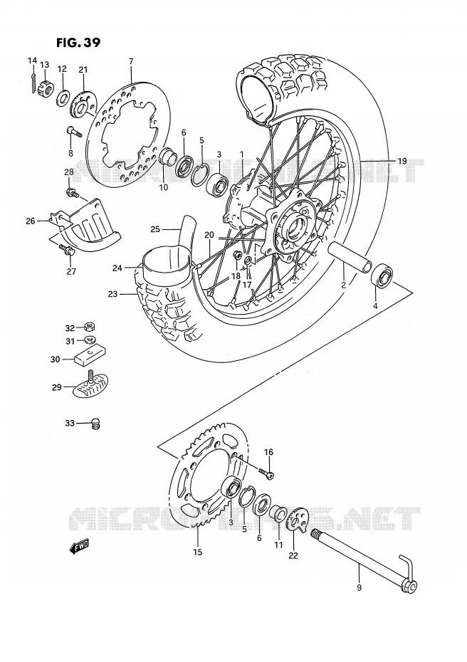 ACHTERWIEL Suzuki MOTO 250 RMX 1994  RMX250RR(E1)