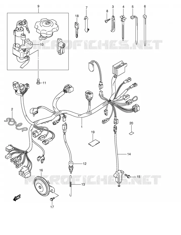 BEDRADING (MODEL K3/K4/K5/K6) Suzuki MOTO 125 VAN-VAN 2003  RV125K3(E19)