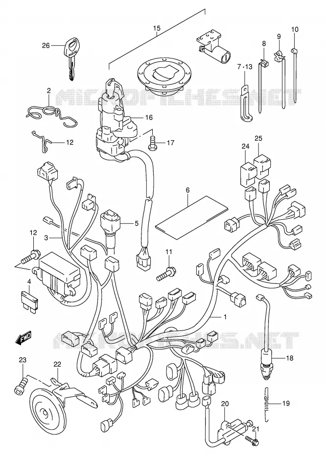 BEDRADING (MODELE W/X/Y/K1) Suzuki MOTO 1000 TL-S 2000  TL1000SY(E2)
