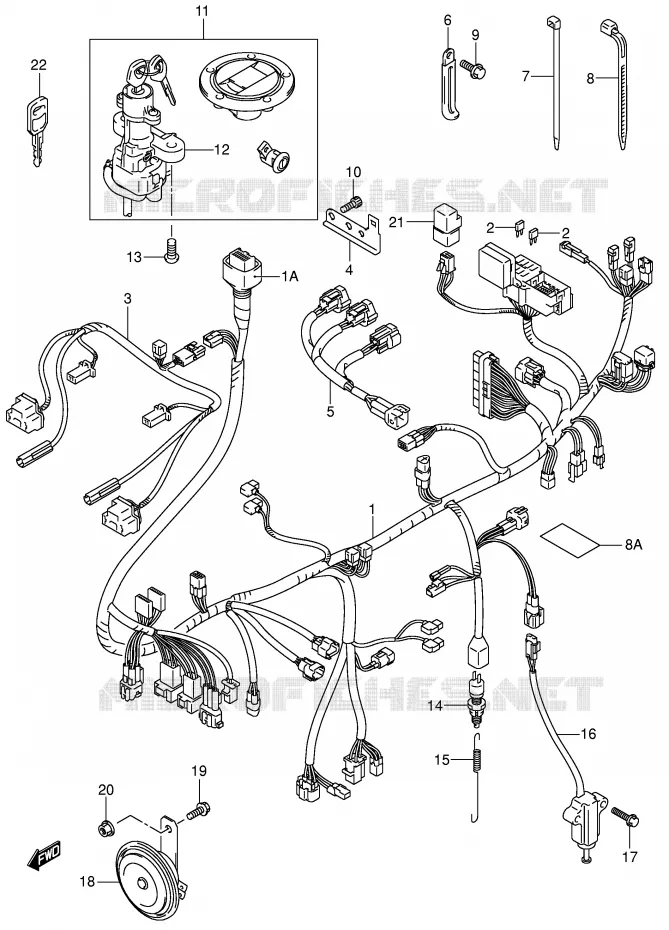 BEDRADING (SV1000S/S1/S2) Suzuki MOTO 1000 SV 2005  SV1000U1K5(E2)