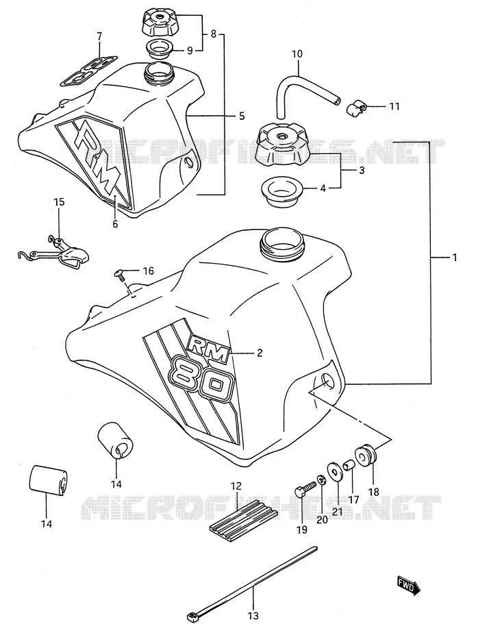 BENZINETANK (MODELE G/H) Suzuki MOTO 80 RM 1992  RM80N(E28)