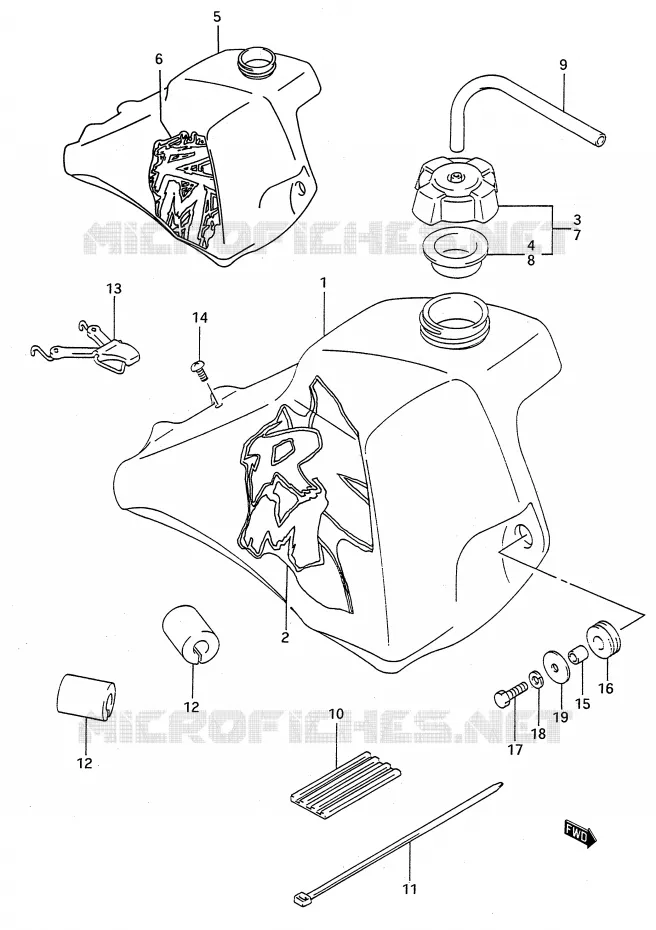 BENZINETANK (MODELE N/P) Suzuki MOTO 80 RM 1987  RM80H(E28)