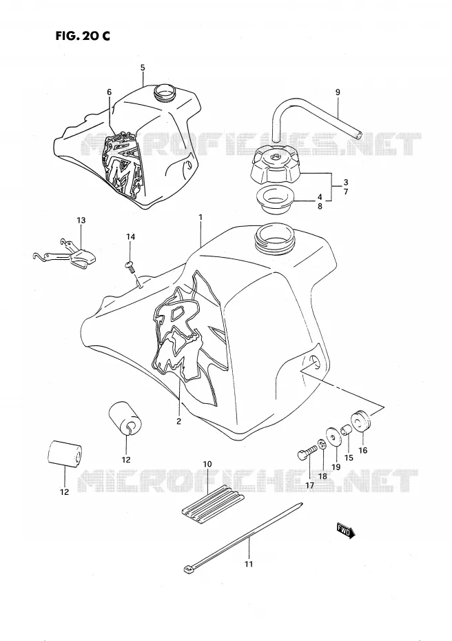 BENZINETANK (MODELE N/P) Suzuki MOTO 80 RM 1994  RM80XR(E2)