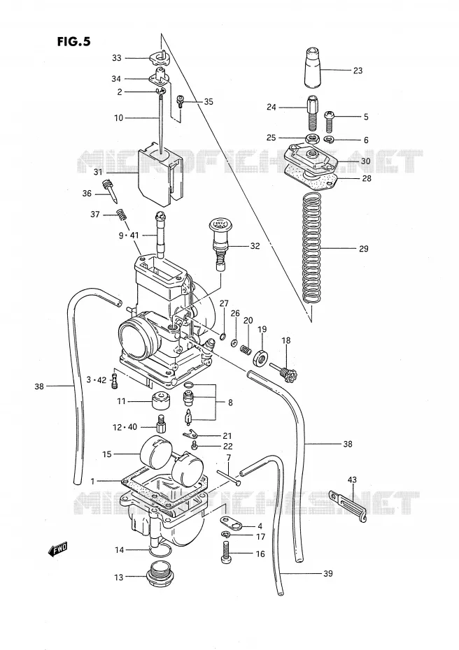 CARBURATOR (MODELE G/H/J) Suzuki MOTO 80 RM 1993  RM80XP(E2)